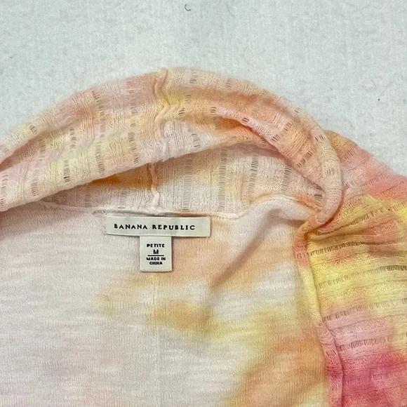 Upcycled Ice Dyed Banana Republic long sleeve open front cardigan pockets medium - Picture 5 of 6